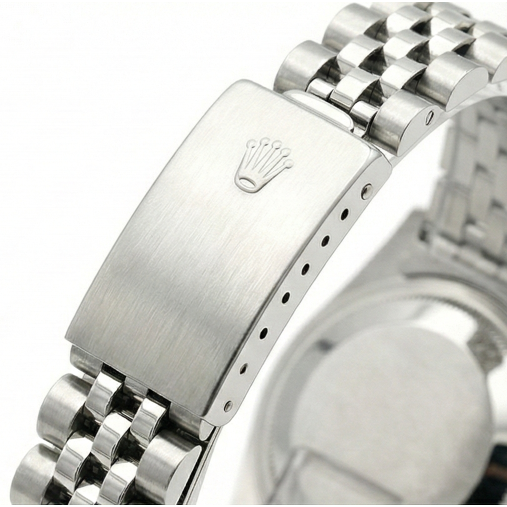 White Roman Dial Date Just Diamond Bracelet Rolex Ladies Watch