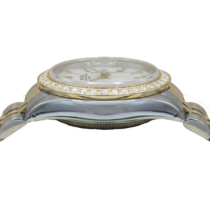 White Roman Dial Diamond Bezel Rolex Date Women Watch Tt Jubilee