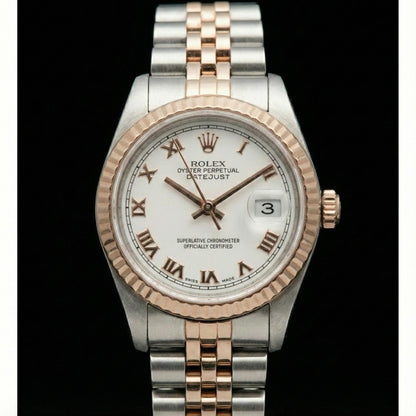 White Roman Dial Rolex Datejust Lady Watch Oyster Perpetual