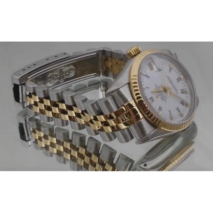 Gold Bracelet White Roman Dial
