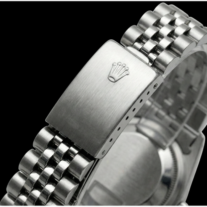 White Roman Dial Rolex Ladies Bracelet Date Just Diamond Bezel
