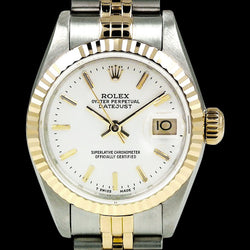White Stick Dial Datejust Rolex Women Watch Ss & Gold Rolex