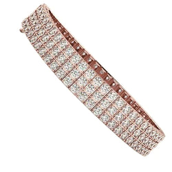 Genuine  Wide Statement Tennis Diamond Bracelet