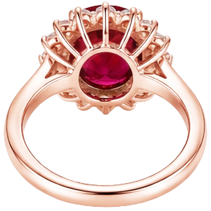 Women 14K Rose Gold Oval Cut Ruby IGI CERTIFIED And Round Diamond Ring 8.50 Ct