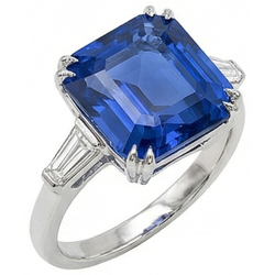 Women 3 Stone Emerald Sapphire Ring & Natural Earth Mined Diamonds 4.50 Carats