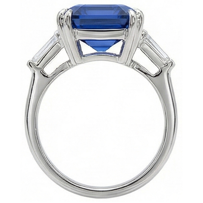 Women 3 Stone Emerald Sapphire Ring & Natural Earth Mined Diamonds 4.50 Carats