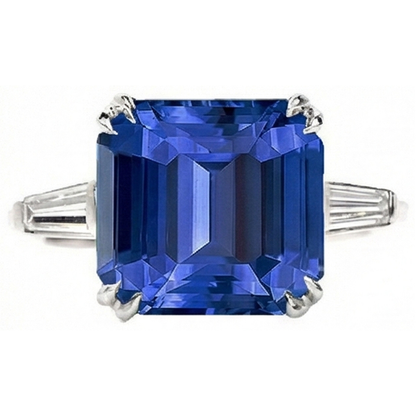 Women 3 Stone Emerald Sapphire Ring & Natural Earth Mined Diamonds 4.50 Carats