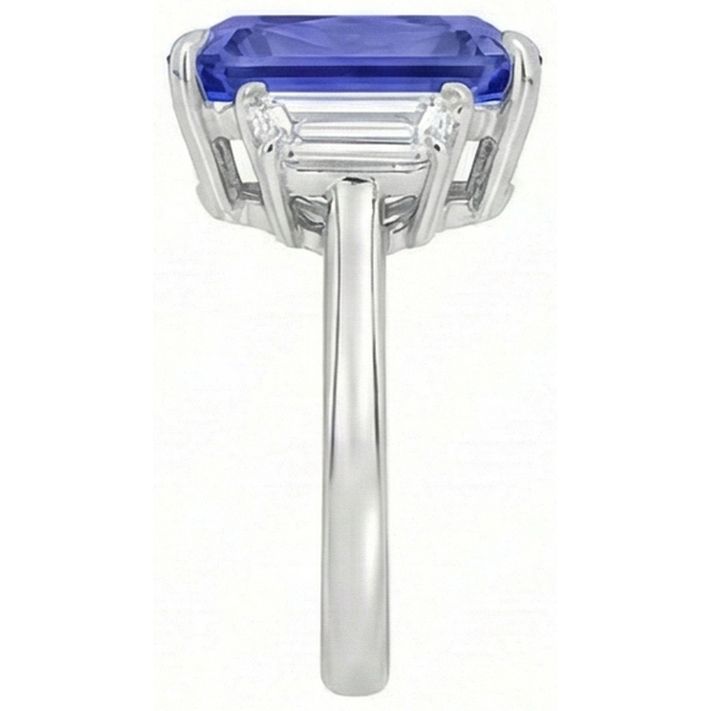 Women Anniversary Ring Emerald Natural Earth Mined Diamonds Gold Blue Sapphire 5.50 Carats