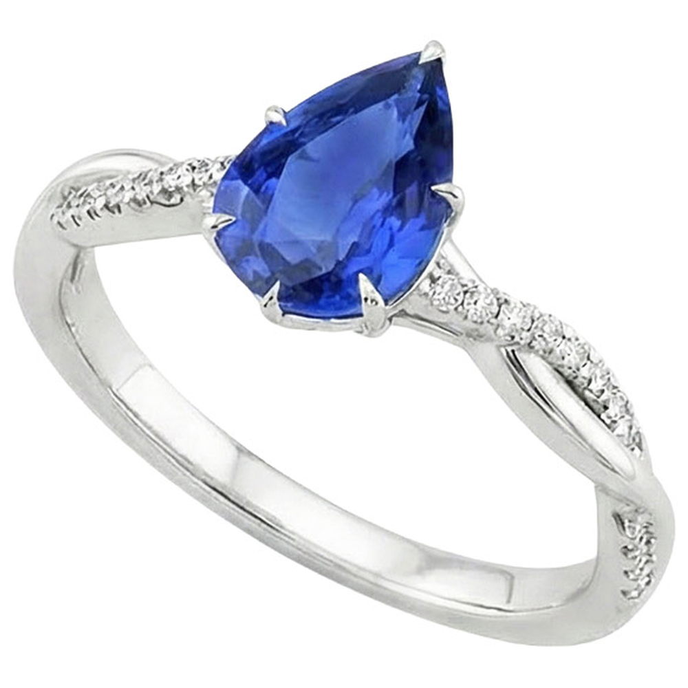 natural round sapphire 5ct ring side angle