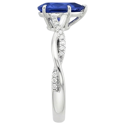 natural round sapphire 5ct ring profile view