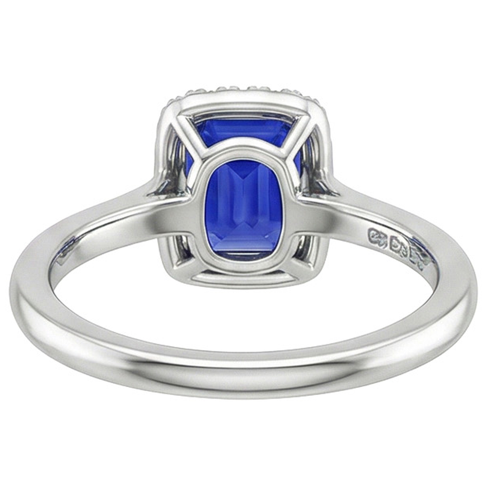Women Engagement Ring Emerald Sri Lankan Sapphire & Natural Earth Mined Diamond 4 Carats
