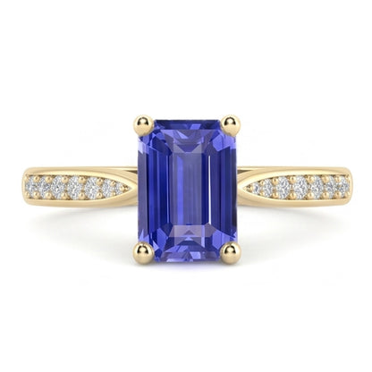 Women Gemstone Jewelry Blue Sapphire Ring Accented Natural Earth Mined Diamonds 3 Carats