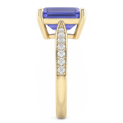 Women Gemstone Jewelry Blue Sapphire Ring Accented Natural Earth Mined Diamonds 3 Carats