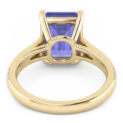Women Gemstone Jewelry Blue Sapphire Ring Accented Natural Earth Mined Diamonds 3 Carats