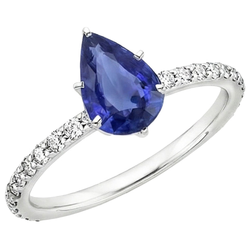 Women Gemstone Ring Blue Sapphire & Natural Earth Mined Diamond Gold Jewelry 5.25 Carats