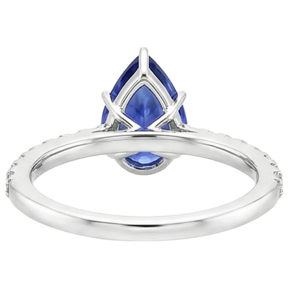 Women Gemstone Ring Blue Sapphire & Natural Earth Mined Diamond Gold Jewelry 5.25 Carats