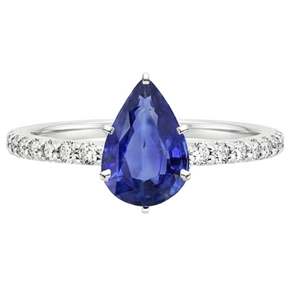 Women Gemstone Ring Blue Sapphire & Natural Earth Mined Diamond Gold Jewelry 5.25 Carats