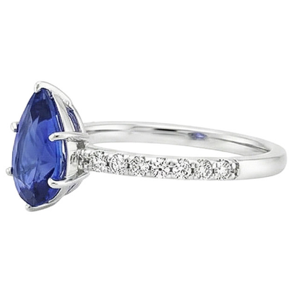 Women Gemstone Ring Blue Sapphire & Natural Earth Mined Diamond Gold Jewelry 5.25 Carats