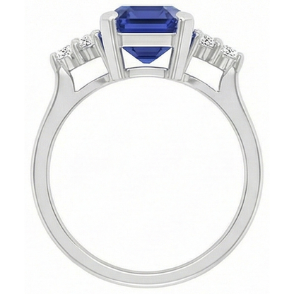 natural emerald sapphire 3ct ring profile view