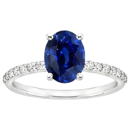 Women Gemstone Ring Oval Cut With Natural Earth Mined Diamond Accents 5 Carats