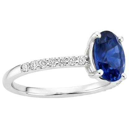 Women Gemstone Ring Oval Cut With Natural Earth Mined Diamond Accents 5 Carats