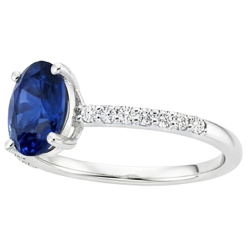 Women Gemstone Ring Oval Cut With Natural Earth Mined Diamond Accents 5 Carats