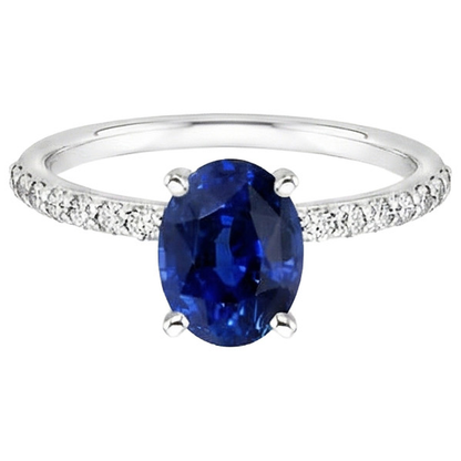 Women Gemstone Ring Oval Cut With Natural Earth Mined Diamond Accents 5 Carats