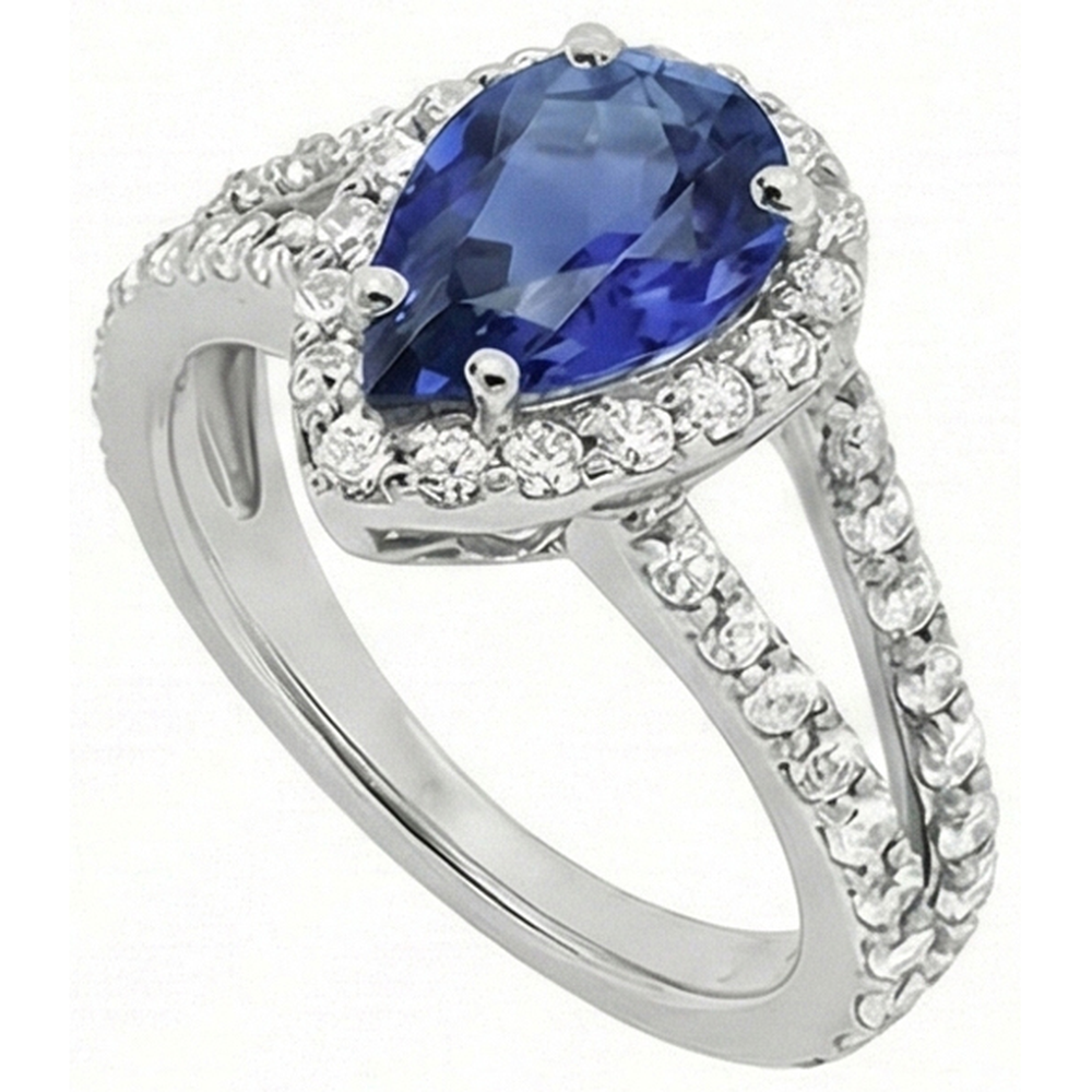 natural round sapphire 4.75ct ring close up detail