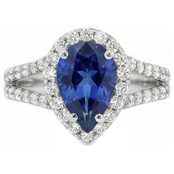 Natural Sapphire Ring 4.75ct - White Gold 14K