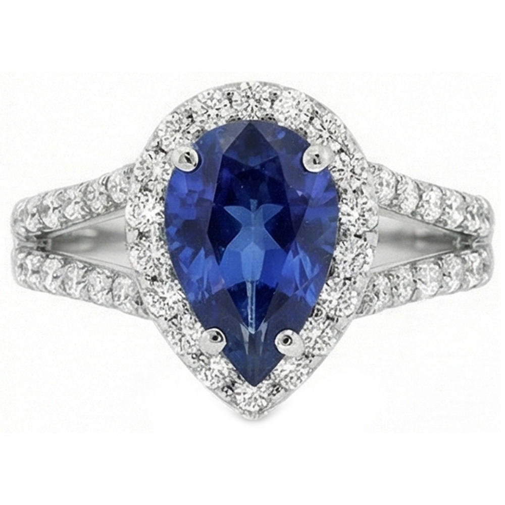 natural round sapphire 4.75ct ring side angle