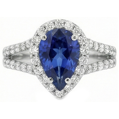 natural round sapphire 4.75ct ring side angle