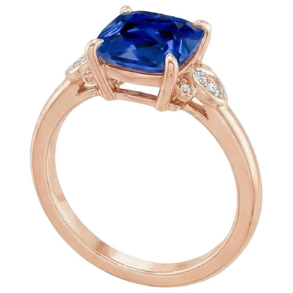 natural round sapphire 2.50ct ring top view