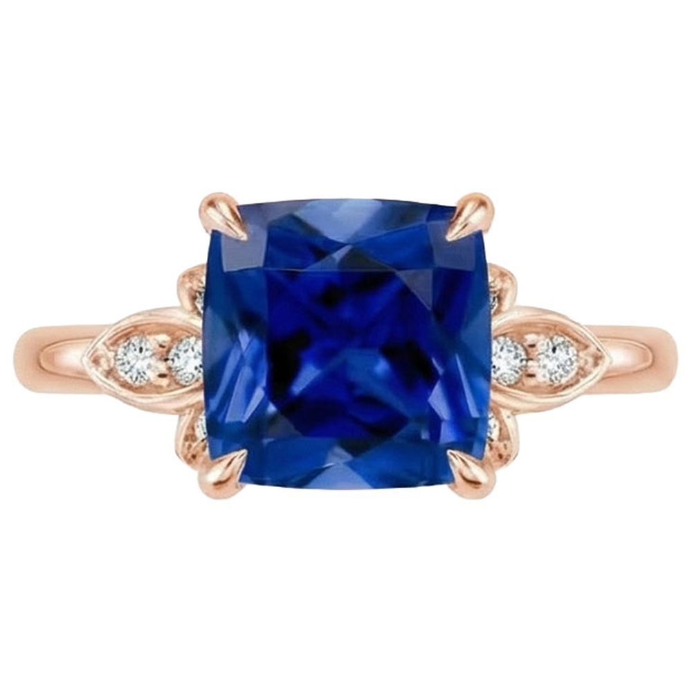 natural round sapphire 2.50ct ring close up detail