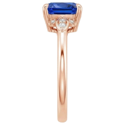 natural round sapphire 2.50ct ring profile view