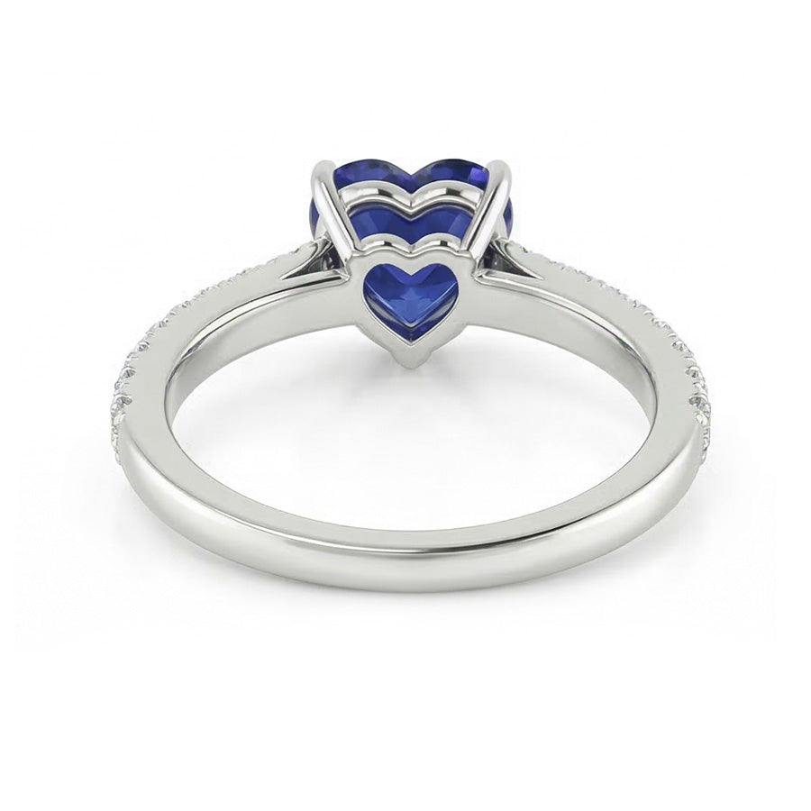 Women Natural Earth Mined Diamond Jewelry Gold Sapphire Ring Cathedral Setting 2.50 Carats
