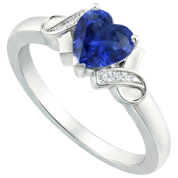 Natural Sapphire Ring 3.25ct - White Gold 14K