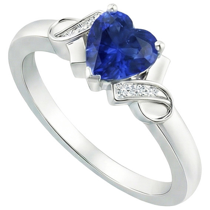 natural round sapphire 3.25ct ring front view