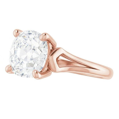 Women Solitaire Ring Round Old Miner Natural Earth Mined Diamond Prong Set 3.50 Carats