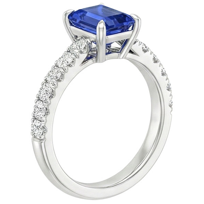 natural emerald sapphire 4.50ct ring top view