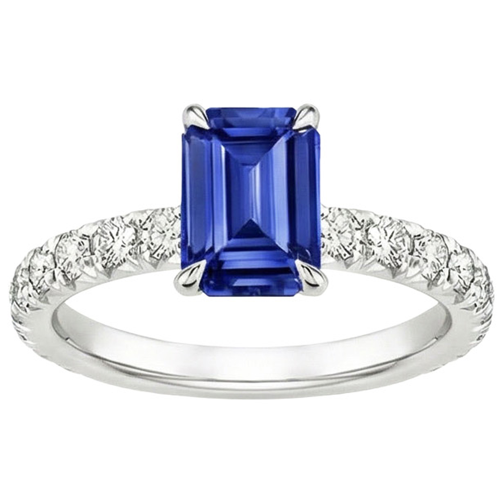 natural emerald sapphire 4.50ct ring close up detail