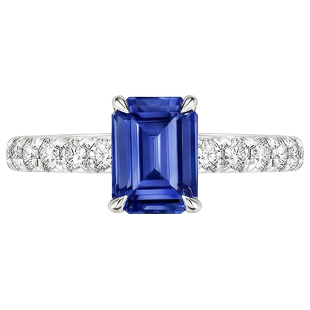 natural emerald sapphire 4.50ct ring side angle