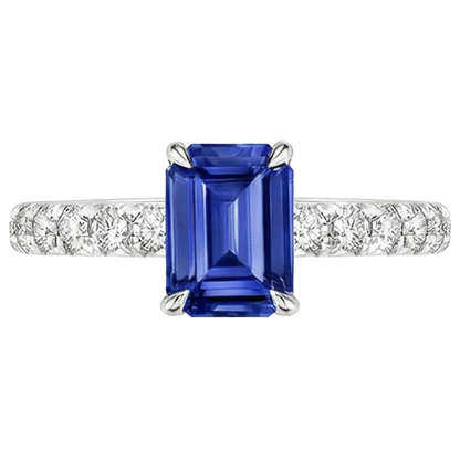 natural emerald sapphire 4.50ct ring side angle