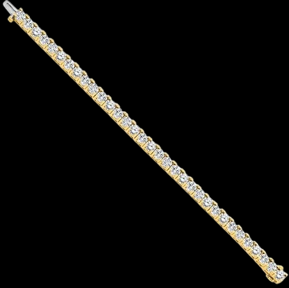 Women 10K Yellow Gold Round 6 Carats Lab Grown Diamond Tennis Bracelet Jewelry