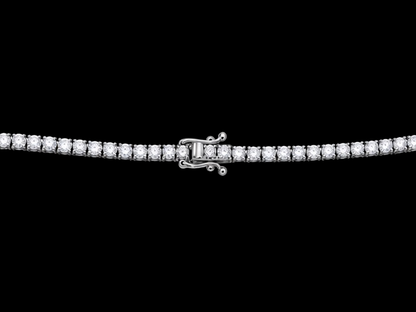 Women 14K White Gold Lab Grown Tennis Necklace 22 Inch Chain