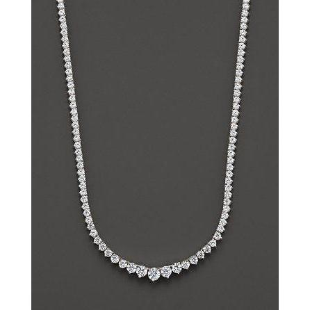 Women 25 Ct Round Brilliant Cut Diamonds Necklace White Gold 14K