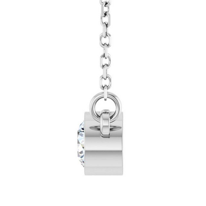 Women 3 Carats Natural Diamond Pendant 18 Inch Chain White Gold 14K