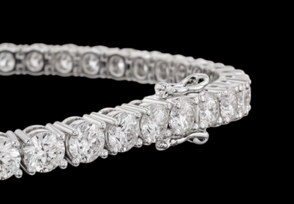 Women 4 Carat Lab Grown Tennis Bracelet 14K White Gold