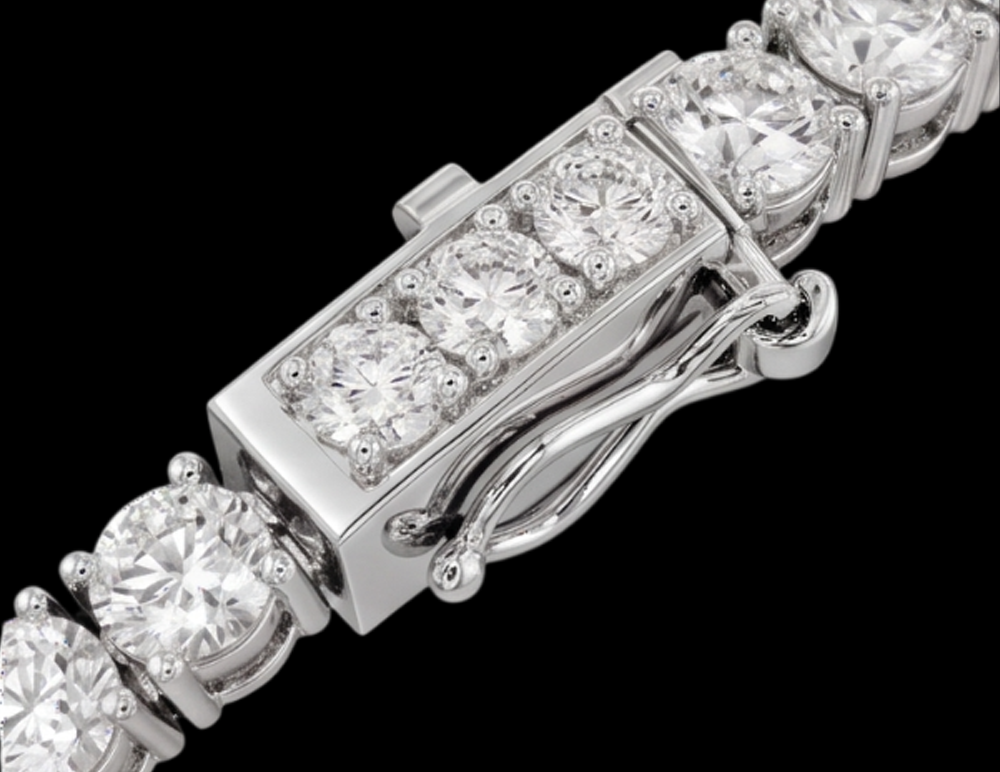 Women 4 Carat Lab Grown Tennis Bracelet 14K White Gold