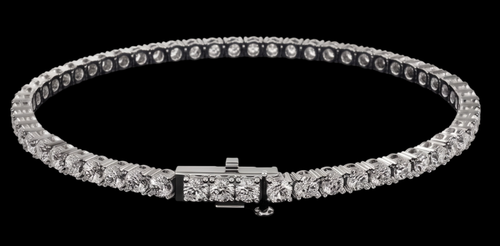 Women 4 Carat Lab Grown Tennis Bracelet 14K White Gold