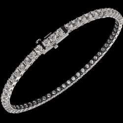 Women 4 Carat Lab Grown Tennis Bracelet 14K White Gold